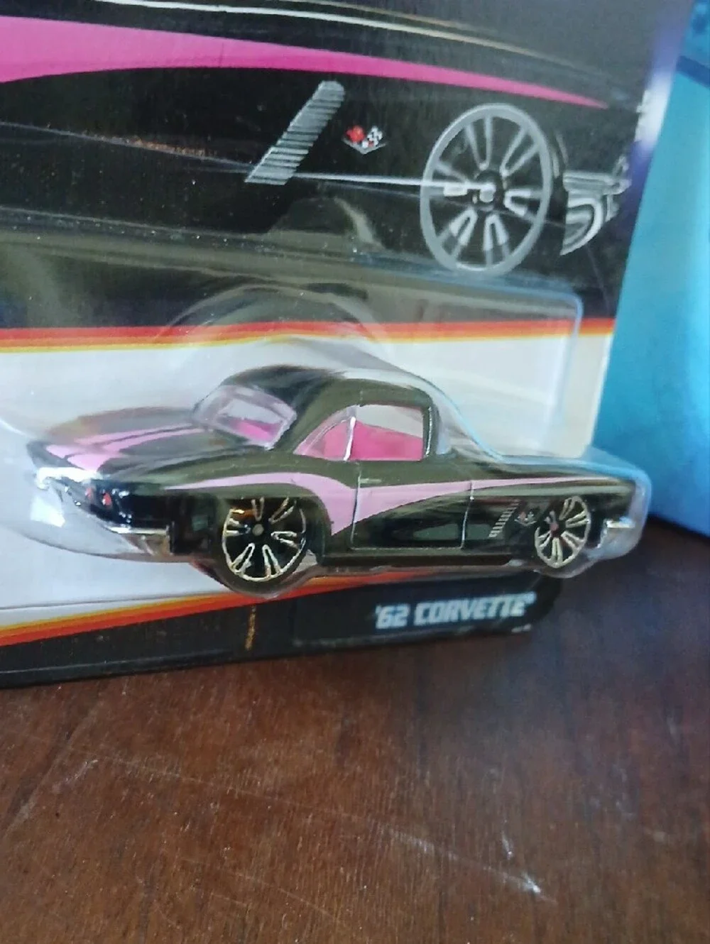 Hot Wheels '62 Corvette Neon Speeders Toy Car - Black & Pink